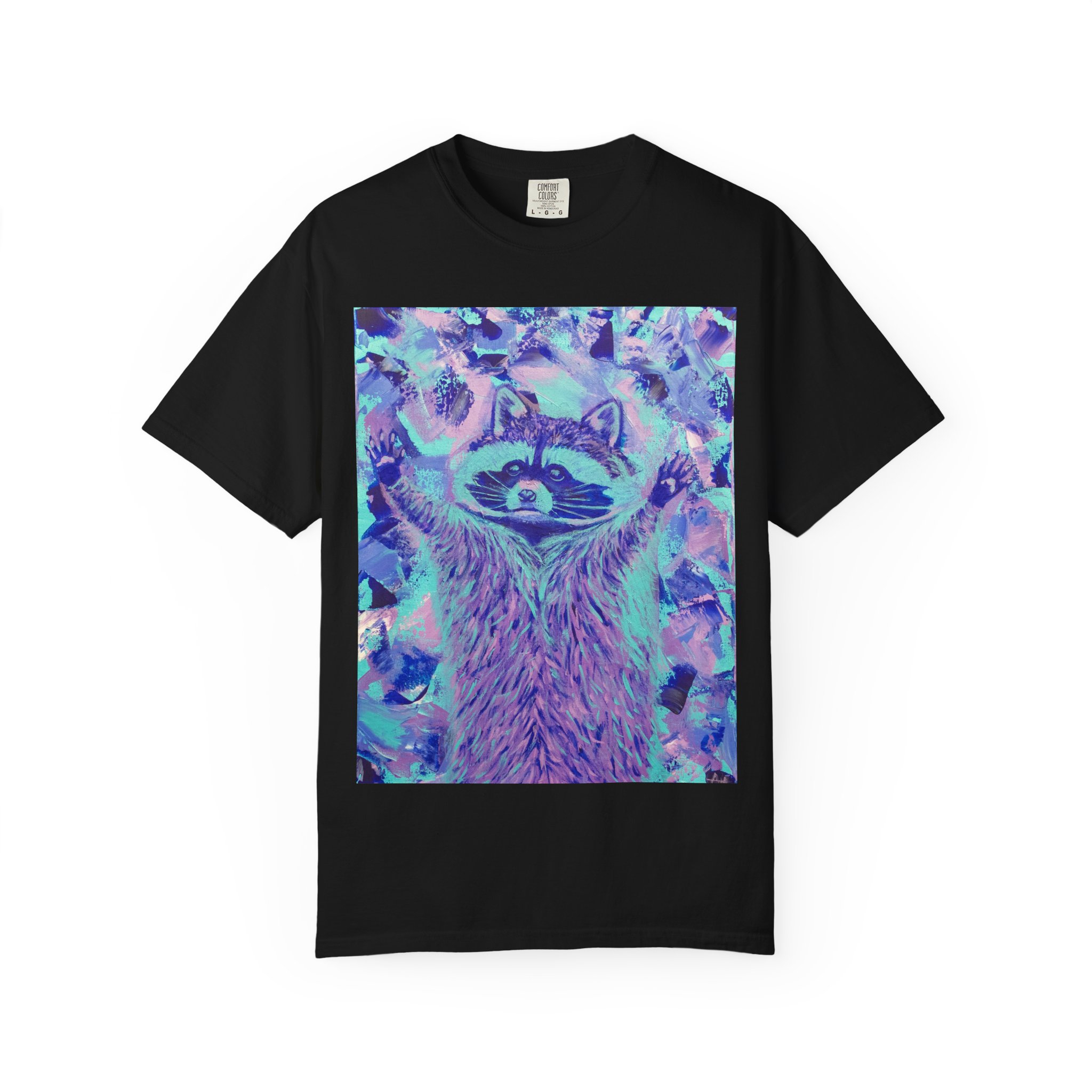 Blue Razz Raccoon Unisex Garment-Dyed T-shirt - Image 9