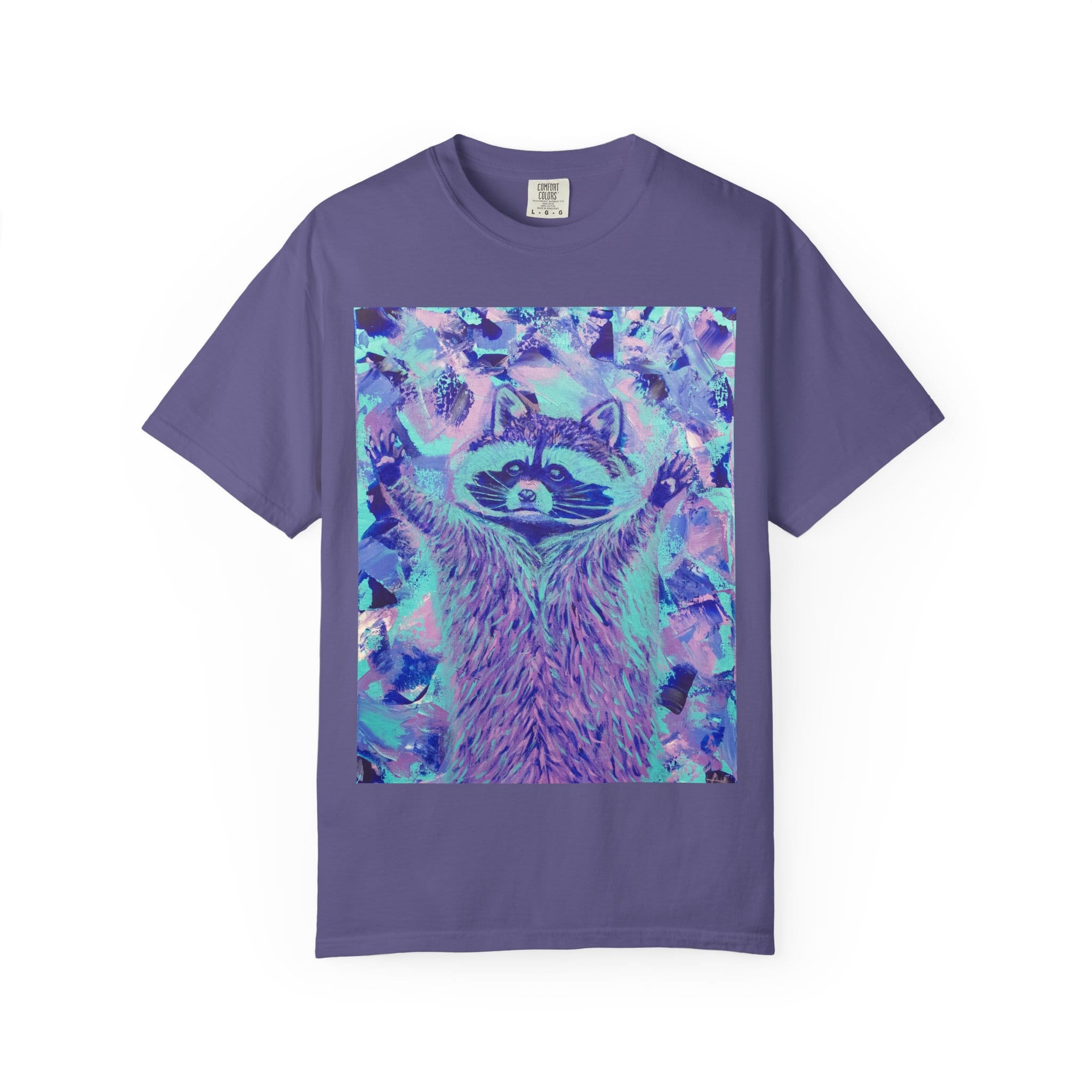 Blue Razz Raccoon Unisex Garment-Dyed T-shirt - Image 17